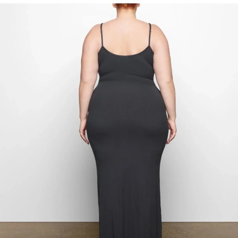 NWT SKIMS XXS Graphite Long Lounge Dress - Picture 3 of 4